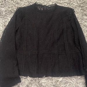 Zara | Lace Top Black